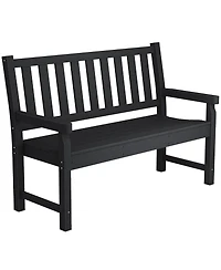 Outsunny 2-Person Outdoor Bench, Hdpe Garden Bench for Backyard,