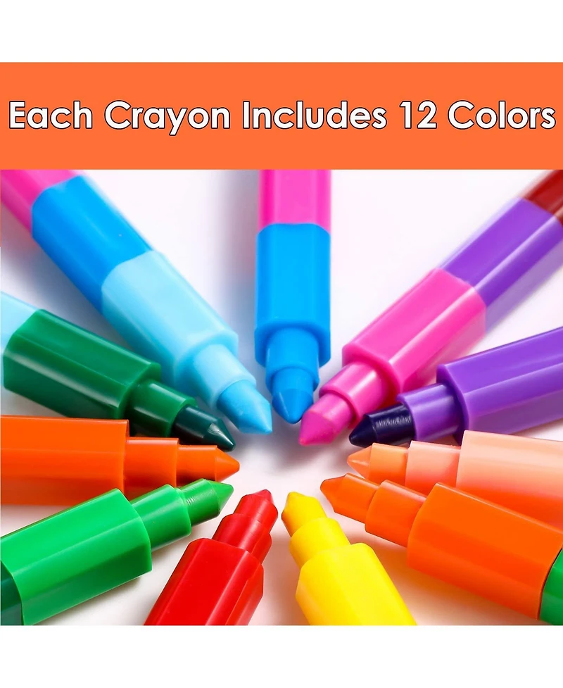 Gnuadz Stackable Buildable Crayons Diy Rainbow Pencils 24pcs