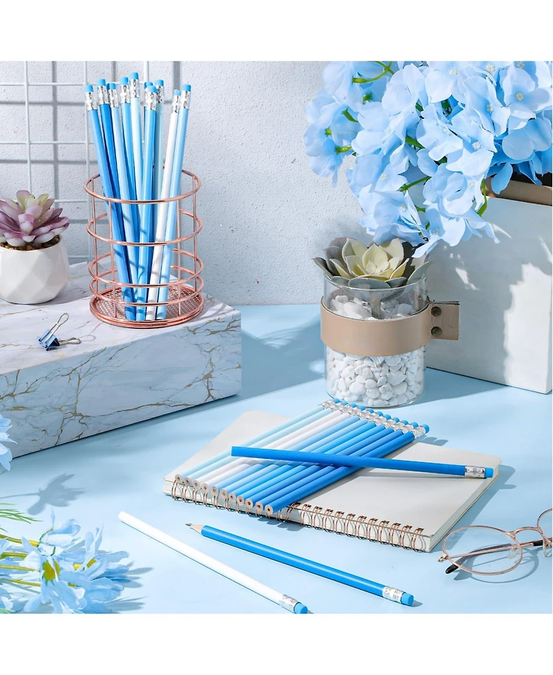 Round Pencils Eraser Hb Graphite Drawing Sketching School Supplies 24 pieces