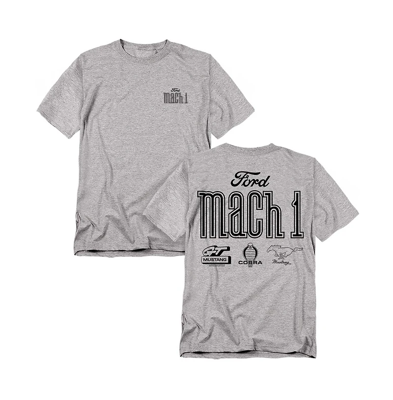 Mustang Men's Ford Mach 1 Logos Front Back T-Shirt