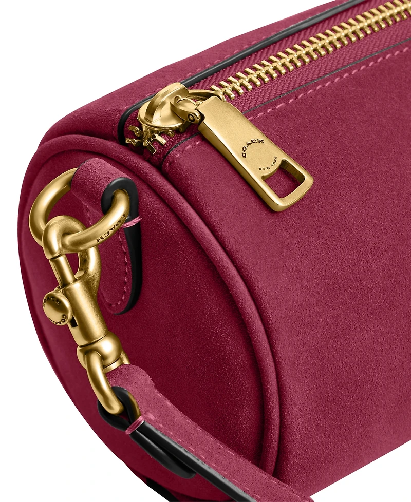 Coach Suede Small Barrel Bag