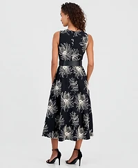 Anne Klein Women's Belted Embroidered Dress