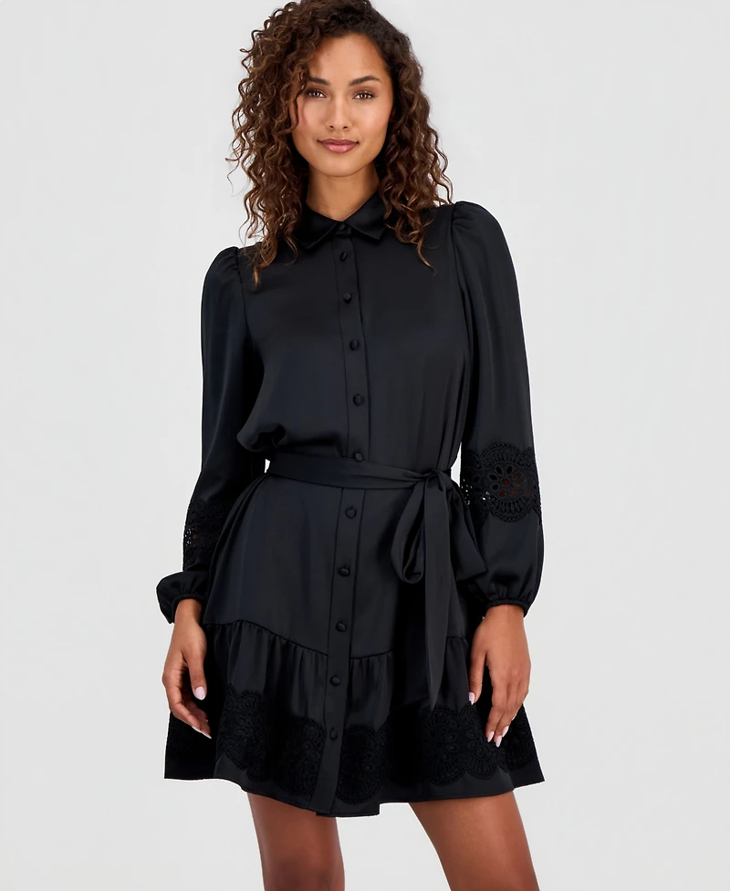 Anne Klein Women's Tiered Belted Shirtdress