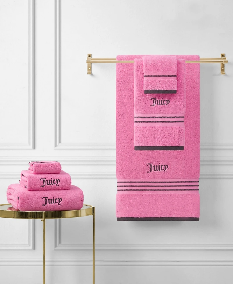 Juicy Couture Neon Border Cotton 6-Pc. Bath Towel Set