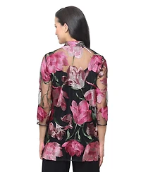 Alex Evenings Women's Embroidered Tulle Twinset