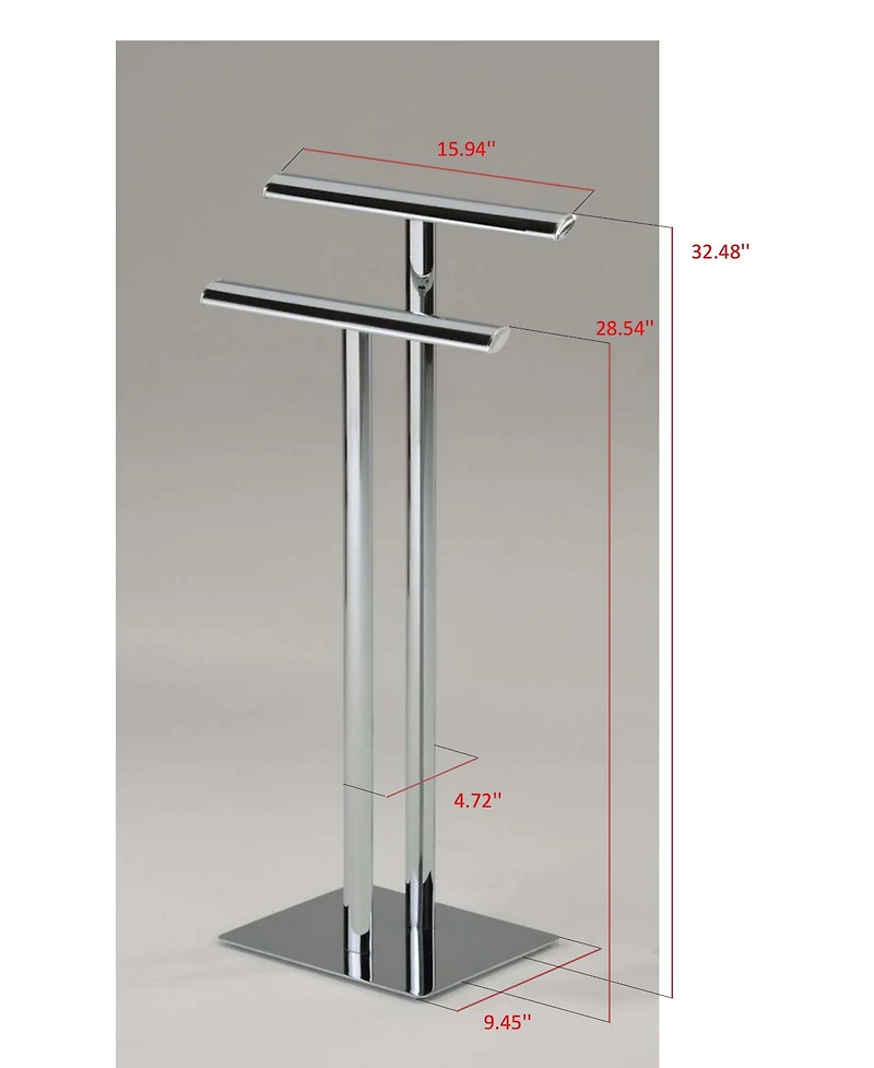 Kings Brand Furniture Metal Double Bar Towel Rack Stand For Bathroom Towel Storage