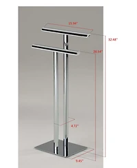 Kings Brand Furniture Metal Double Bar Towel Rack Stand For Bathroom Towel Storage