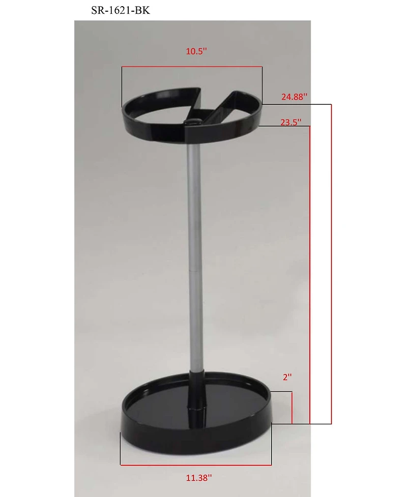Kings Brand Furniture Contemporary Metal Umbrella Stand with Dual Compartments Circular Modern Design