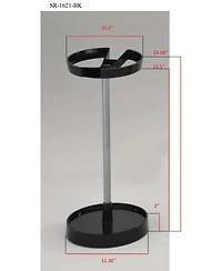 Kings Brand Furniture Contemporary Metal Umbrella Stand with Dual Compartments Circular Modern Design