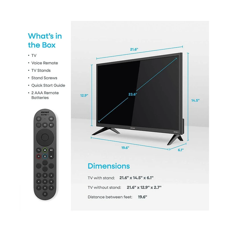 Element 24" Genesis Series 720p Hd Smart Xumo Led Tv Streaming Hdmi Usb - E300AE24CG