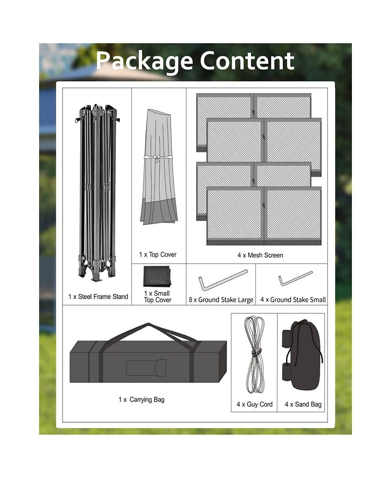 gaomon Outdoor Canopy Shelter Pop Up Gazebo Tent with Mosquito Netting