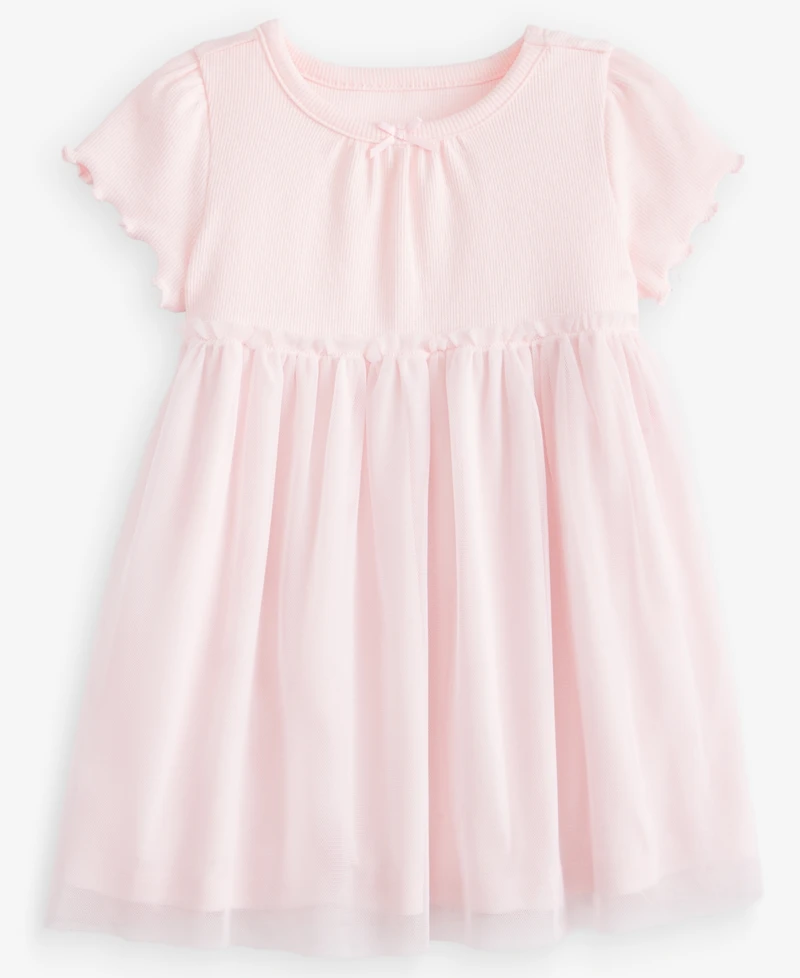 First Impressions Baby Girls' Short-Sleeve Tulle-Skirt Dress, Macy's Exclusive