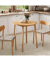 Slickblue Wicker Round Dining Table for 2-4 Person Patio Table