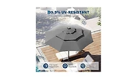 gaomon 3-Tier Patio Umbrella, Easy Crank and Push Button Tilt for Pool, Deck, Yard, Garden with Led Lights (No Base)