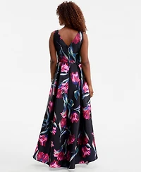 Adrianna Papell Women's Printed Sleeveless Midi Dress