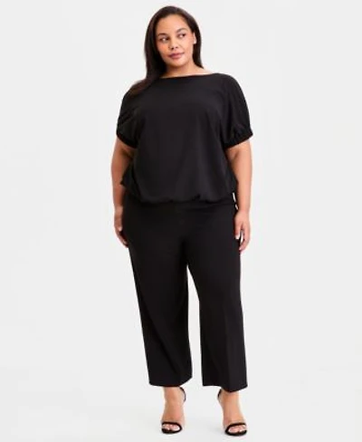 Anne Klein Plus Size Boat Neck Dolman Sleeve Top High Rise Wide Leg Pants