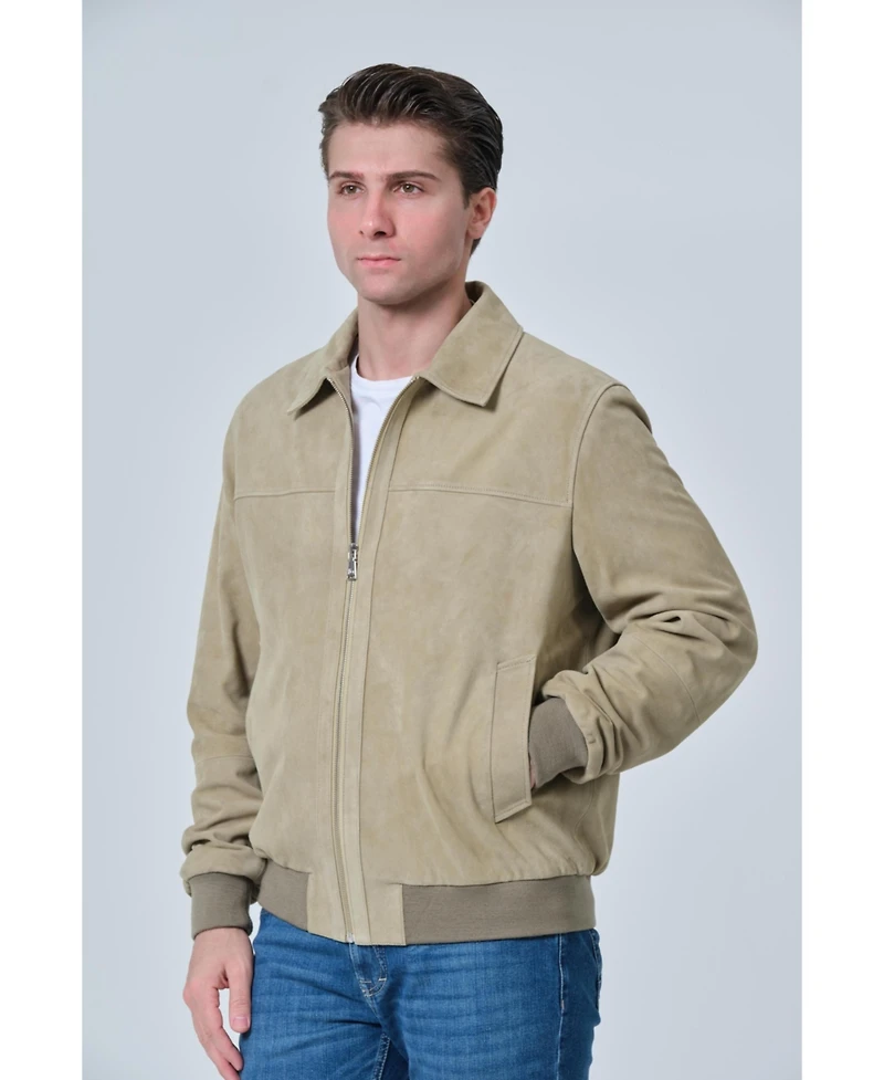 Furniq Uk Men's Men s Suede Bomber Jacket, Created for Macy
