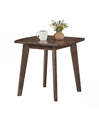 Gymax 17'' Solid Wood Side Table w/Thickened Top and Curved Edge for Living Room Bedroom