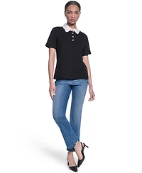 Karl Lagerfeld Paris Petite Short-Sleeve Top