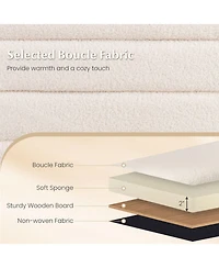Slickblue Fabric Storage Ottoman Bench for Bedroom with Dual Struts and Upholstered Seat-White