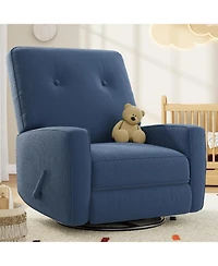 gaomon Nursery Recliner Chair,360 Swivel Rocking Glider Chair for Adults with Adjustable Backrest and Footrest,Upholstered Armchair for Living Rooms