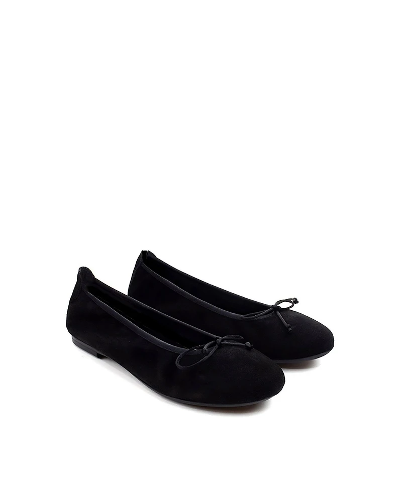 Menina Step Women's Sofia Elastic Suede Ballet Flat