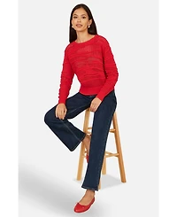 Yumi Women's Wave Pointelle Knitted Jumper