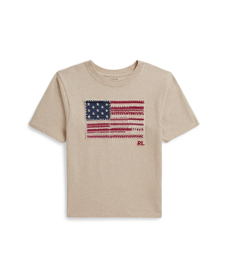 Polo Ralph Lauren Girls' 7-16 Flag Short-Sleeve Jersey T-Shirt
