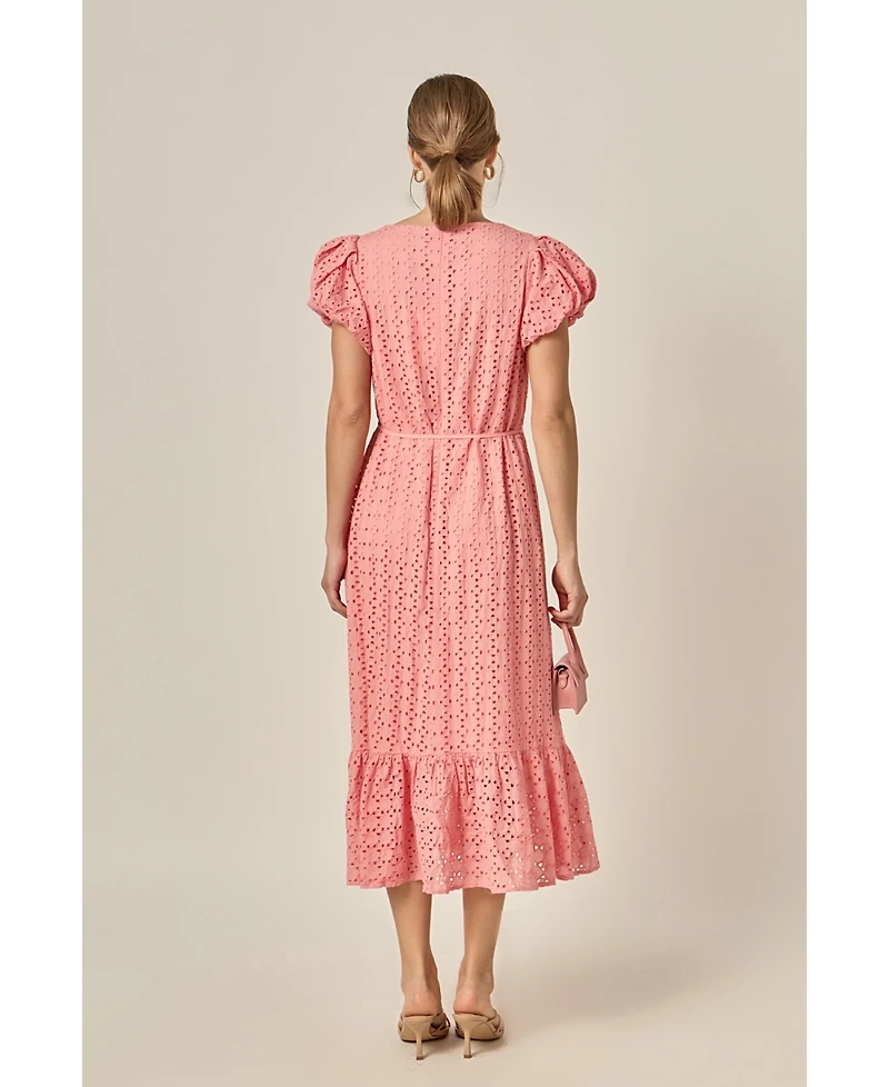 English Factory Women's Eyelet Midi Dress