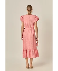 English Factory Women's Eyelet Midi Dress