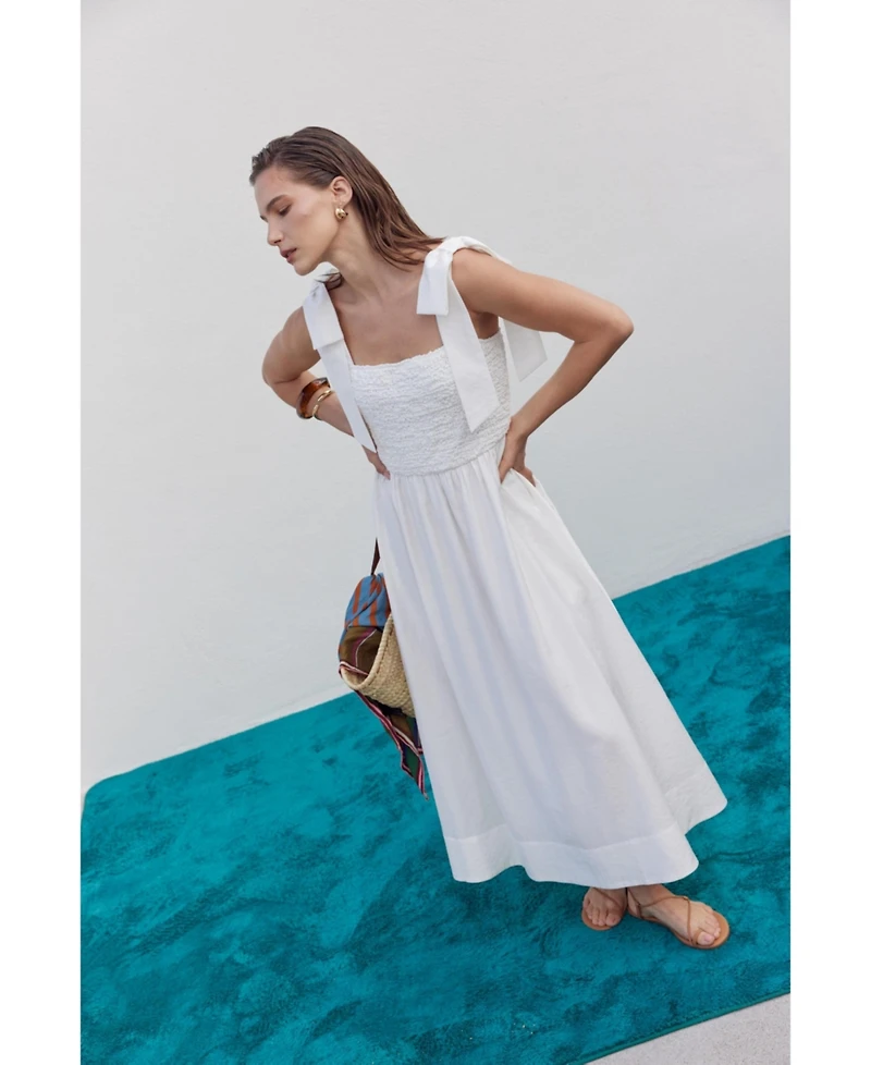 English Factory Women's Mixed Media Midi Dress
