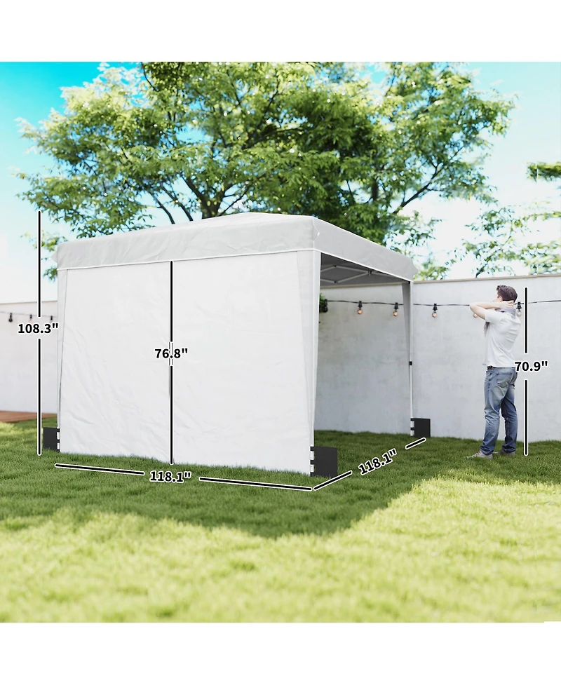 Outsunny 10 x 10 ft Pop Up Canopy Tent with Sides, UPF50+ Inst Canopy