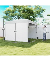 Outsunny 10 x 10 ft Pop Up Canopy Tent with Sides, UPF50+ Inst Canopy