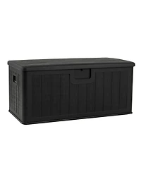Sugift 100 Gallon Deck Storage Box with Lockable Lid for Patio