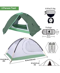 Naturehike Ultralight 2 Person Backpacking Tent 4 Season Waterproof Camping Double Layer Cold Weather Easy Set Up Tents for Family Camp