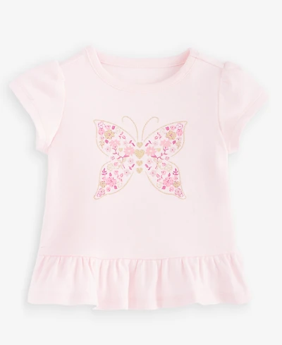 First Impressions Baby Girls' 3M-24M Mix & Match Short-Sleeve Butterfly Peplum T-Shirt, Macy's Exclusive