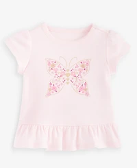 First Impressions Baby Girls' 3M-24M Mix & Match Short-Sleeve Butterfly Peplum T-Shirt, Macy's Exclusive