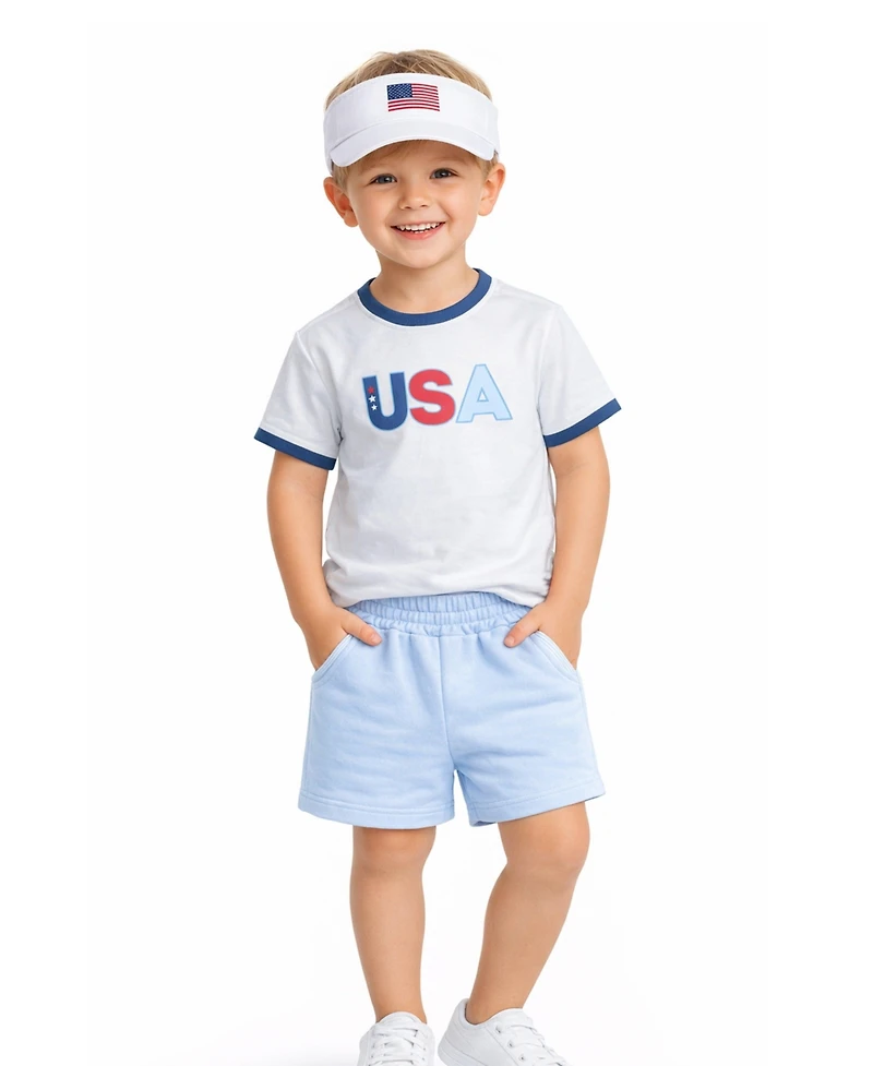 Bits & Bows Kids and Little/Big Unisex American Flag Visor