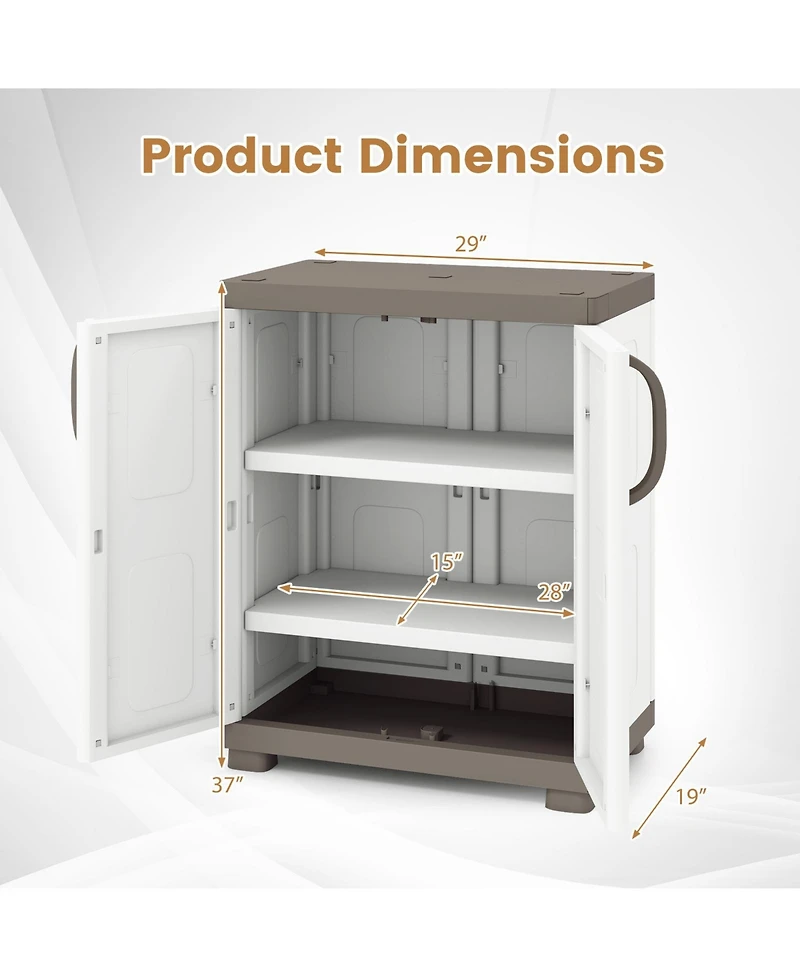 Costway Storage Cabinet, Freestanding Buffet Cabinet Sideboard with 2 Doors and Shelves