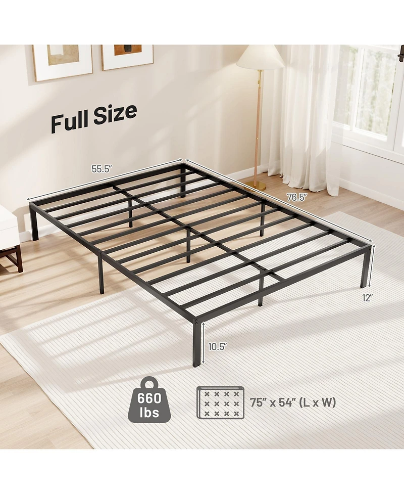 Gymax Metal Bed Frame Heavy Duty Support Slats Mattress Foundation