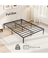 Gymax Metal Bed Frame Heavy Duty Support Slats Mattress Foundation
