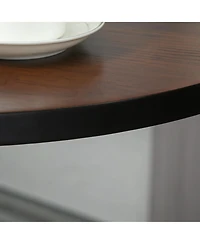 flynama Rustic Industrial Elm Wood Round Bar Table