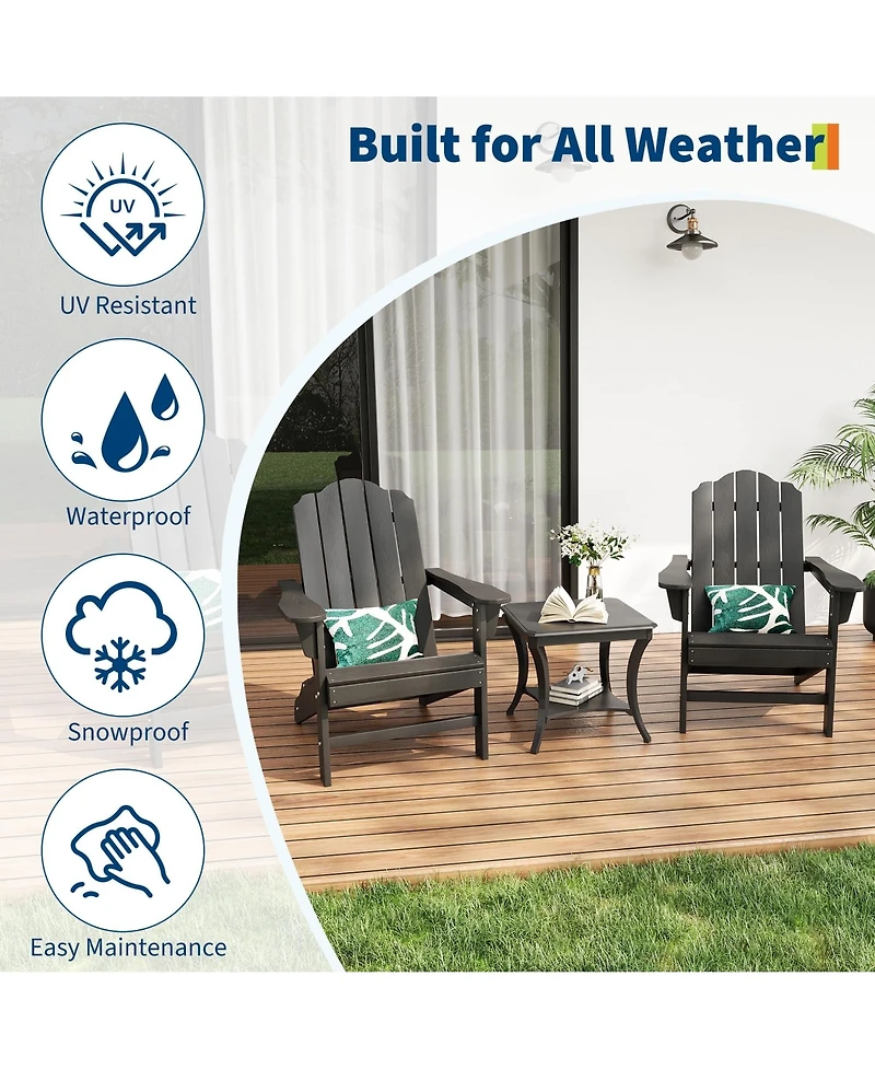 GarveeLife Hdpe Adirondack Chair Set of