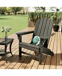 GarveeLife Hdpe Adirondack Chair Set of 1, Durable Wood Grain Outdoor Patio Lounge Chairs