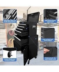 gaomon 2-in-1 5 Drawer Rolling Tool Chest with Wheels, Lockable Metal Storage Organizer, Tool Box and Cabinet