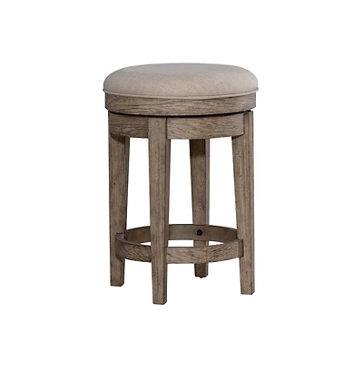 Liberty Furniture Industries, Inc. City Scape Upholstered Console Swivel Stool 25" Burnished Beige Oak