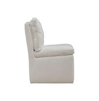 Liberty Furniture Industries, Inc. Accent Dining Chair with Castors - Squared Back - Ivory Upholstry
