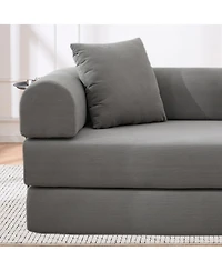 Streamdale Folding Sofa Bed, 63'' Convertible Couch with 2 Pillows, Fold Out Couch