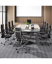 Slickblue Adjustable Height Ergonomic Leather Office Chair with Rocking Feature for Work and Study