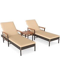 Slickblue Outdoor 3 Piece Chaise Lounge Set for Patio, Poolside and Garden Comfort Seating